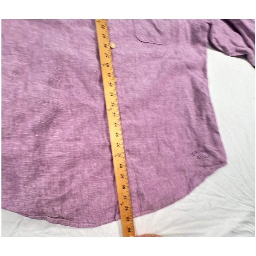 Tommy‎ Bahama Shirt Mens XL 100% Linen Button Up Purple Long Sleeve Relax